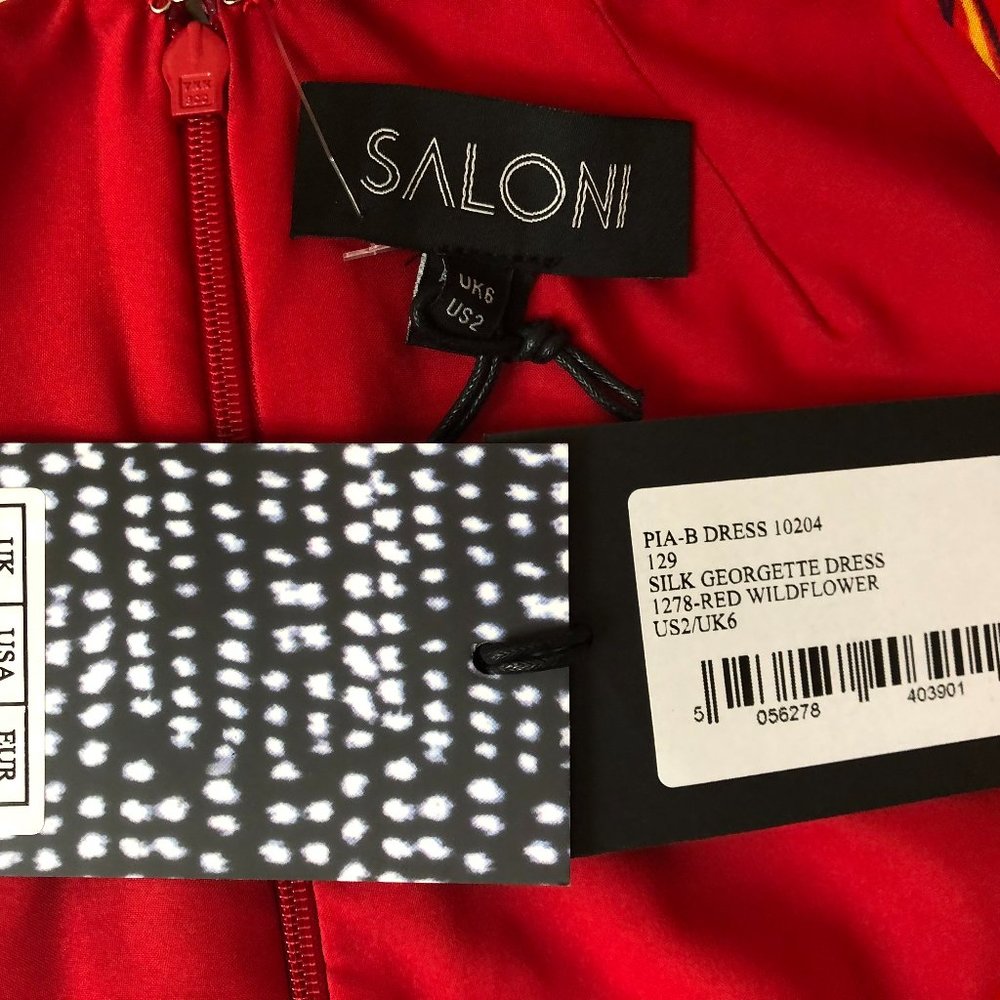 Pia Printed V-Neck Flounce Short Dress from SALONI - Picture 6 of 7